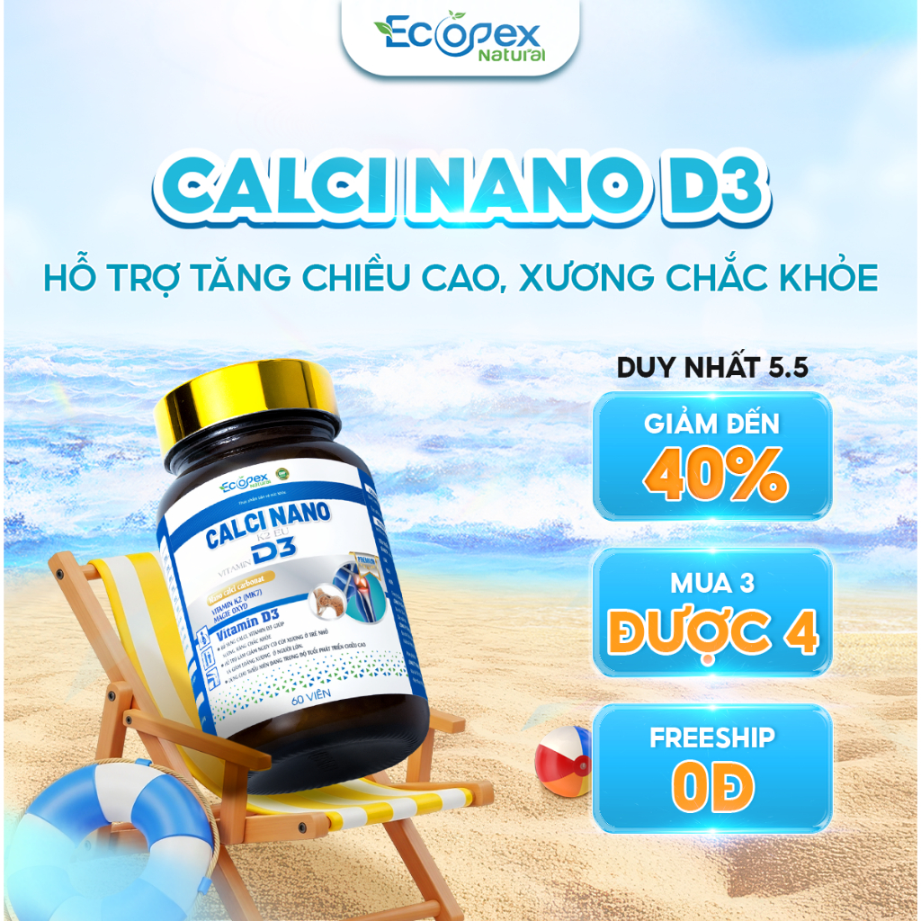 CANXI NANO D3 - Viên Uống Bổ Sung Canxi, Hỗ Trợ Tăng Chiều Cao, Giúp ...