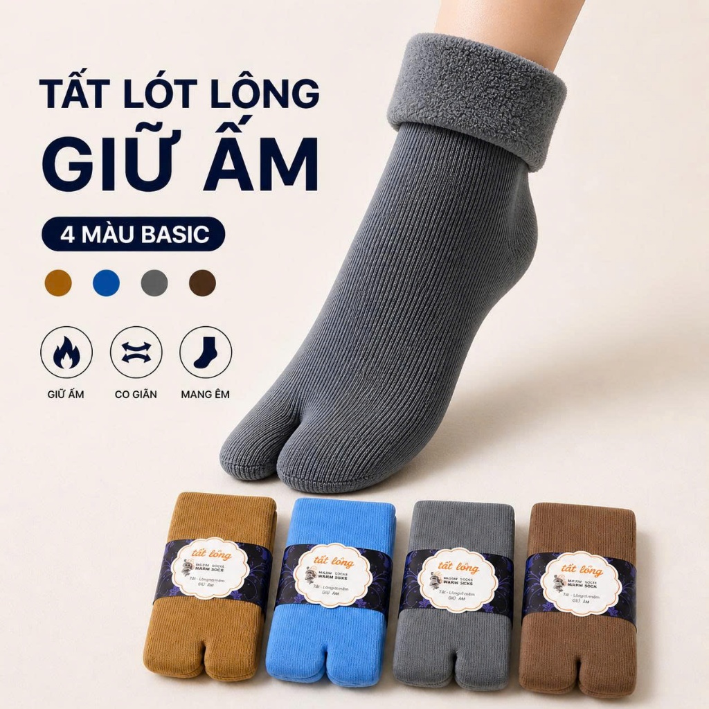 Combo 10 đôi tất vớ lót lông chống nắng, giữ ấm cho nữ