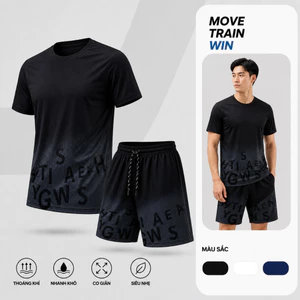 Bộ Đồ Thể Thao Thun Lạnh Mát Mẻ Nam, Nữ, Sport, Mùa Hè Ngắn Tay Mặc Nhà, Hoạ Tiết Loang Chữ, Đủ Size S --> XXL