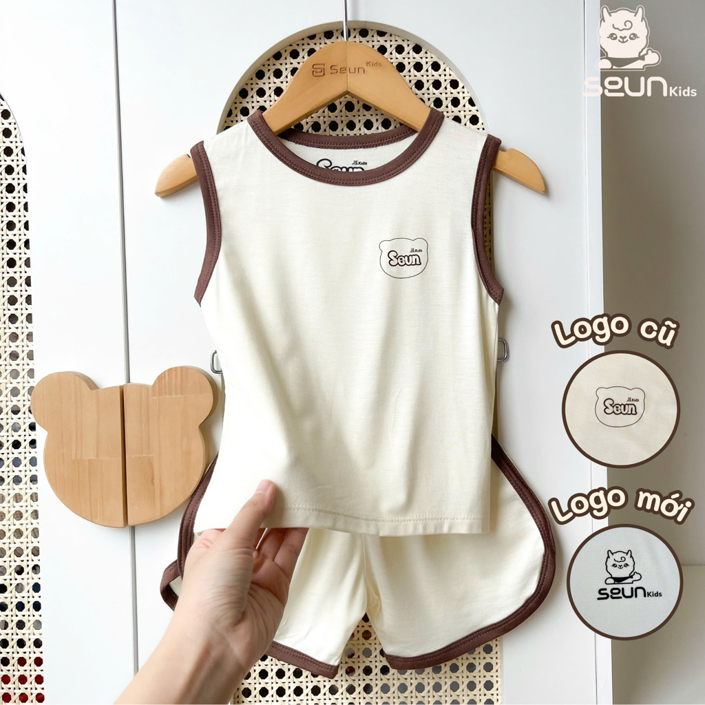 | SEUNKIDS | Bộ ba lỗ cho bé trai bé gái visco lụa mát lạnh 8kg đến 35kg bộ mặc nhà đồ bộ cho bé bộ sát nách