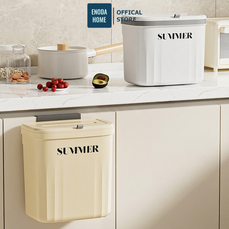 Thùng Đựng Rác Treo Tủ Bếp ENODA HOME, Thùng Rác Treo Tường Nắp Lật 2 Chiều Thông Minh Tối Giản TR320