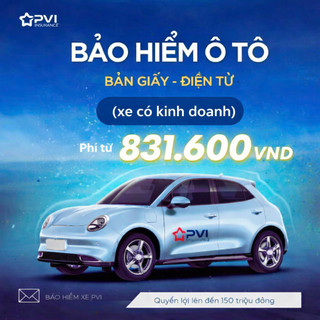 [Từ 2 chỗ] Bảo hiểm ô tô (Xe có kinh doanh vận tải), Bản giấy & Điện tử 1-3 năm, Bảo hiểm xe PVI