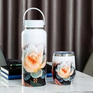 Sét Quà Tặng Tri Ân, Bộ Bình Cốc Giữ Nhiệt Hương Sắc Ruby Sang Trọng Kèm Hộp và Túi xách sang trọng
