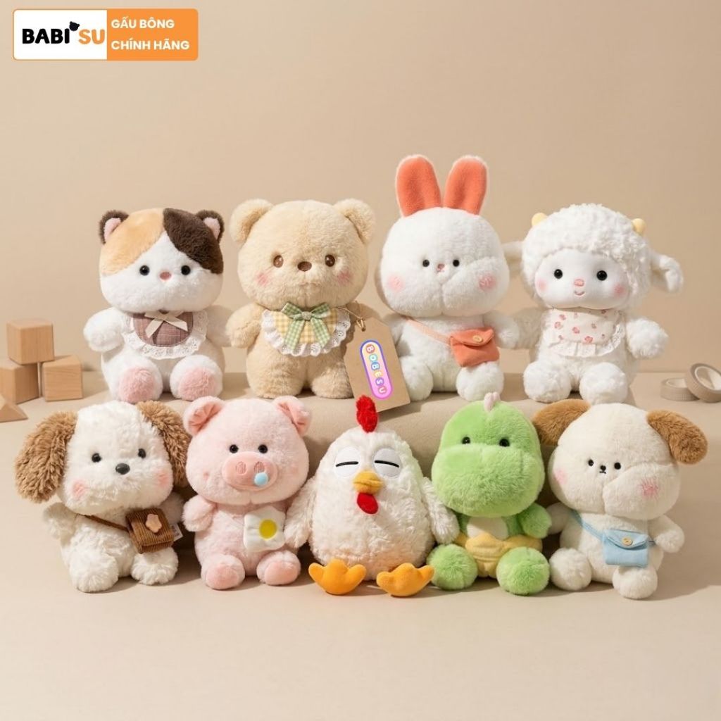 Gấu Bông Nhỏ 23-25CM Cao Cấp Mềm Mại, Thú Nhồi Bông Mini Nhiều Mẫu Đáng Yêu Làm Quà Tặng,Decor