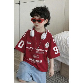Bộ Bé Trai Áo Thun Tay Lỡ In Số Phối Quần Jean Rộng Size 17-45Kg