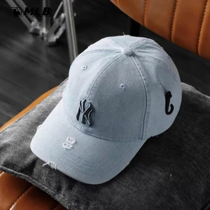 Mũ lưỡi trai, nón kết NY MLB phối vải jeans đẹp Form chuẩn (Ảnh thật)