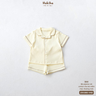 Bộ Quần Áo Cộc Tay Pyjama Cho Bé Trai Bé Gái Hokiha Vải Cotton Mềm Mịn, Thoáng mát Size Từ 8-17kg B88