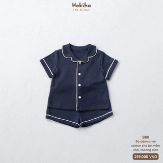 Bộ Cộc Tay Pyjama Cho Bé Trai Bé Gái Hokiha Vải Cotton Mềm Mịn, Thoáng mát Size Từ 8-17kg B88