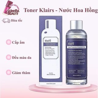 Nước Hoa Hồng Klairs Supple Preparation Unscented Làm Dịu Da Toner Klairs Phục Hồi Dưỡng Ẩm 180mL - Skinora Beauty