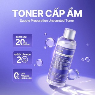 Nước Hoa Hồng Klairs Supple Preparation Unscented Làm Dịu Da Toner Klairs Phục Hồi Dưỡng Ẩm 180mL - Skinora Beauty