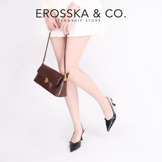 Erosska - Giày cao gót nữ mũi nhọn dây phối khóa đan chéo thời trang màu đen cao 8cm  - EH060