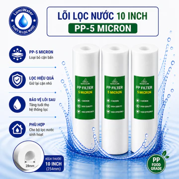 Lõi Lọc Nước 10 Inch PP-5 Micron - (Lõi Lọc Thô Số 1)