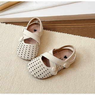 [SZ 22-31] Giày Búp Bê Dép Xăng Đan Da Sần 2 Quai Chéo Đục Lỗ Thoáng Chân Cho Bé Gái Từ 2 Tuổi K173