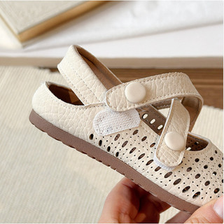 [SZ 22-31] Giày Búp Bê Dép Xăng Đan Da Sần 2 Quai Chéo Đục Lỗ Thoáng Chân Cho Bé Gái Từ 2 Tuổi K173