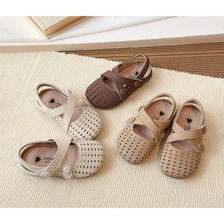 [SZ 22-31] Giày Búp Bê Dép Xăng Đan Da Sần 2 Quai Chéo Đục Lỗ Thoáng Chân Cho Bé Gái Từ 2 Tuổi K173