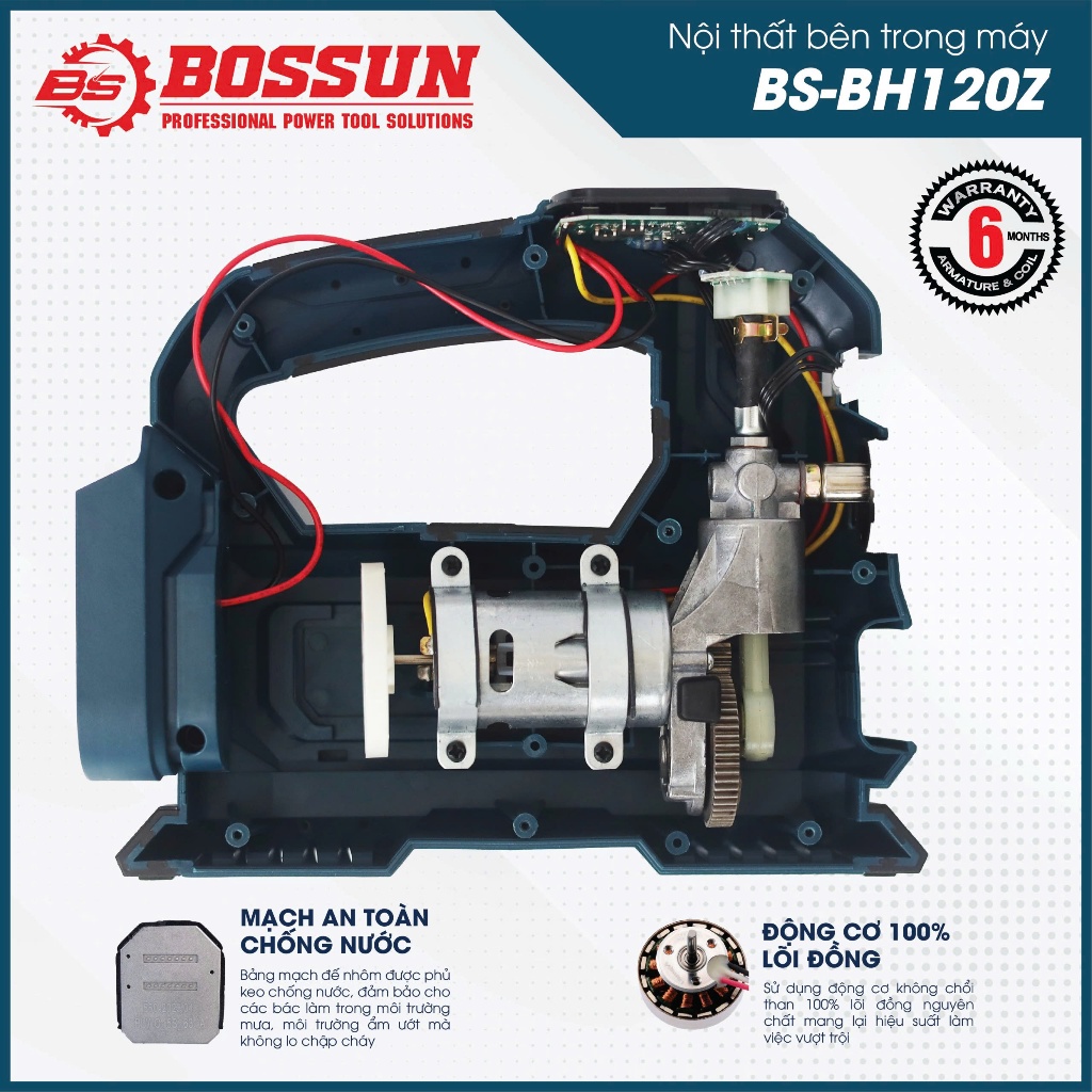 Máy Bơm Hơi Mini BOSSUN BS-BH120Z Pin 21V – 120 PSI – Màn Hình LED – Bơm Nhanh 35L/Phút – Dùng Pin & Cắm Điện