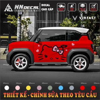 Tem dán xe VF3 - Decal dán xe VF3 mẫu tem mèo hello kitty ( mẫu VF3 - 180 )