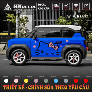 Tem dán xe VF3 - Decal dán xe VF3 mẫu tem mèo hello kitty ( mẫu VF3 - 180 )