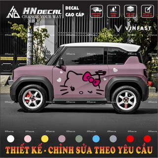 Tem dán xe VF3 - Decal dán xe VF3 mẫu tem mèo hello kitty ( mẫu VF3 - 180 )