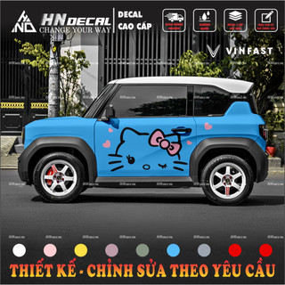Tem dán xe VF3 - Decal dán xe VF3 mẫu tem mèo hello kitty ( mẫu VF3 - 180 )