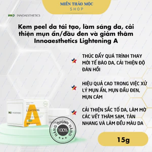 Kem peel da tái tạo, làm sáng da, cải thiện mụn ẩn/đầu đen và giảm thâm Innoaesthetics Lightening A