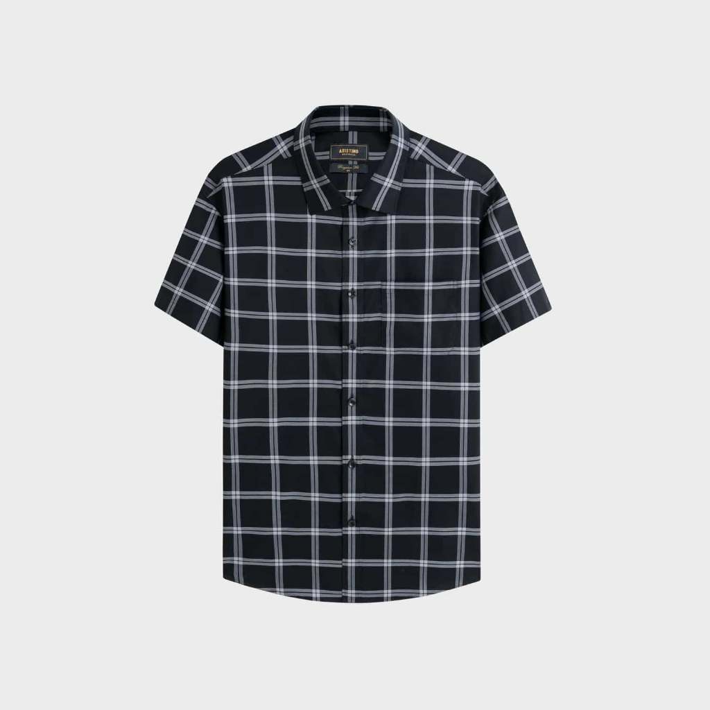 Áo Sơ Mi Ngắn Tay Nam Aristino Business họa tiết đan lát 100% Cotton thoáng khí 1SS602EDP01