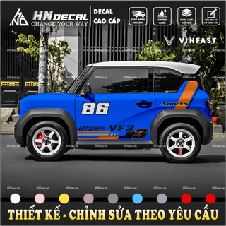 Tem dán xe VF3 - Decal dán xe VF3 mẫu tem thể thao sport ( mẫu VF3 - 181 )
