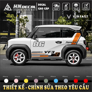 Tem dán xe VF3 - Decal dán xe VF3 mẫu tem thể thao sport ( mẫu VF3 - 181 )