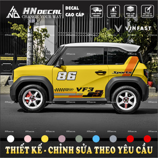 Tem dán xe VF3 - Decal dán xe VF3 mẫu tem thể thao sport ( mẫu VF3 - 181 )
