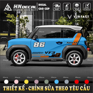 Tem dán xe VF3 - Decal dán xe VF3 mẫu tem thể thao sport ( mẫu VF3 - 181 )