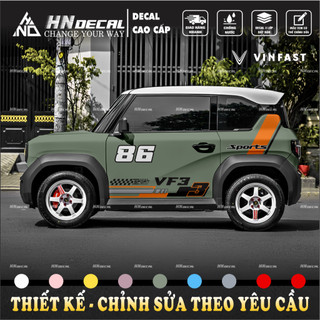 Tem dán xe VF3 - Decal dán xe VF3 mẫu tem thể thao sport ( mẫu VF3 - 181 )