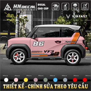 Tem dán xe VF3 - Decal dán xe VF3 mẫu tem thể thao sport ( mẫu VF3 - 181 )