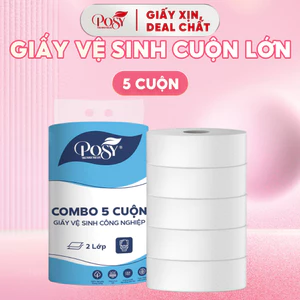 COMBO 5 CUỘN GVS POSY - Cuộn lớn, 700gram 2 lớp, mềm mịn, tiết kiệm, thân thiện với môi trườn