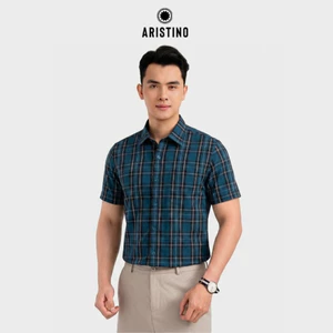 Áo Sơ Mi Ngắn Tay Nam Aristino Business họa tiết Đan Lát Regular Fit 1SS605EDP01