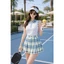 Bộ tập pickleball nữ, Bộ váy kẻ karo thể thao sport chơi golf, tennis, cầu lông, pickleball siêu đẹp