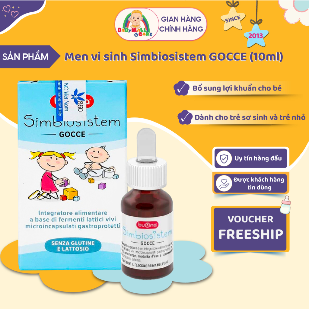 Dung Dịch Nhỏ Giọt Simbiosistem Gocce 10ml Bổ Sung Lợi Khuẩn Cho Bé | Babymall & Care