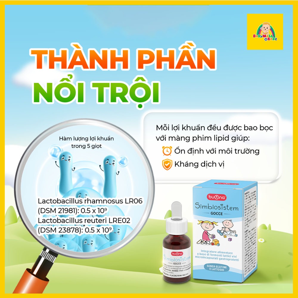 Dung Dịch Nhỏ Giọt Simbiosistem Gocce 10ml Bổ Sung Lợi Khuẩn Cho Bé | Babymall & Care