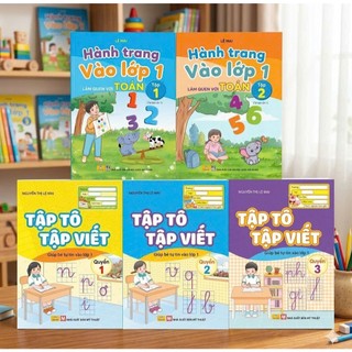 Sách - Combo 5 cuốn: Tập tô tập viết (Giúp bé tự tin vào lớp 1) và Làm quen với Toán - ndbooks