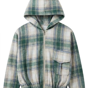Áo khoác caro kẻ sọc có mũ khóa kéo đa dạng mẫu mã thời trang trẻ trung vải flannel thoáng khí .