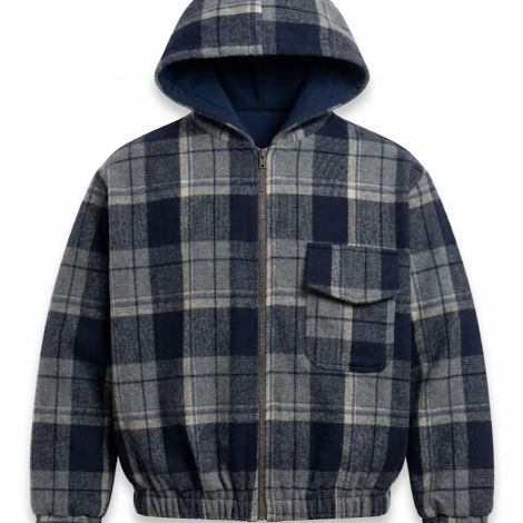 Áo khoác caro kẻ sọc có mũ khóa kéo đa dạng mẫu mã thời trang trẻ trung vải flannel thoáng khí .