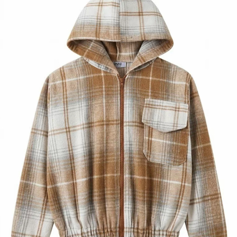 Áo khoác caro kẻ sọc có mũ khóa kéo đa dạng mẫu mã thời trang trẻ trung vải flannel thoáng khí .