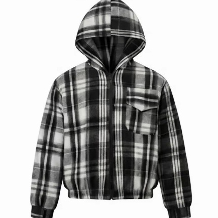 Áo khoác caro kẻ sọc có mũ khóa kéo đa dạng mẫu mã thời trang trẻ trung vải flannel thoáng khí .