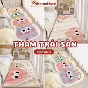 Thảm Trải Sàn Lông Cừu Giả Cashmere Siêu Mềm, Thảm Chùi Chân Thấm Nước Chống Trượt, Thảm Decor Phòng Ngủ Dài