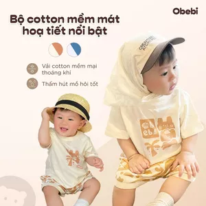 Bộ Cộc Hè In Họa Tiết Sóng Biển Obebi Cho Bé Trai Bé Gái Từ 6- 22kg BC362