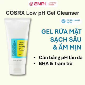 Sữa rửa mặt COSRX Low pH Good Morning Gel Cleanser | Dịu nhẹ, làm sạch sâu không khô căng