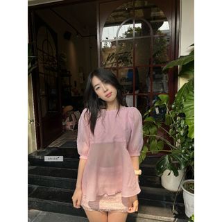 𝐋𝐚𝐜𝐞𝐞𝐜𝐡𝐨 𝐒𝐤𝐢𝐫𝐭 - Chân váy phối ren lấp lánh dáng ngắn nhiennhienvintage NCV00012