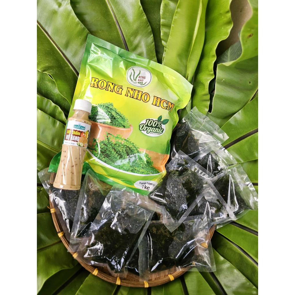 Rong nho tách nước -  Rong Nho HCM ( 1kg có 10 gói nhỏ 100gr )