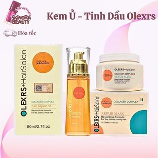 Tinh Dầu Tóc Olexrs Giữ Nếp Tóc Làm Mượt Tóc Tức Thì Kem Ủ Tóc Olexrs Hair Salon Collagen 80ml - Skionra Beauty