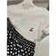 WGWE | Áo thun cotton thêu cherry túi ngực, dáng babytee phong cách Hàn – W9421#