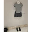 WGWE | Áo thun cotton thêu cherry túi ngực, dáng babytee phong cách Hàn – W9421#